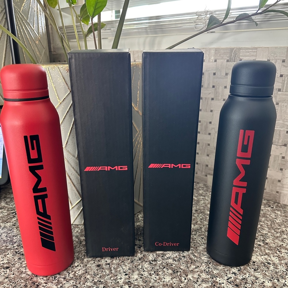 Mercedes Benz AMG Red and Black Water Bottles
